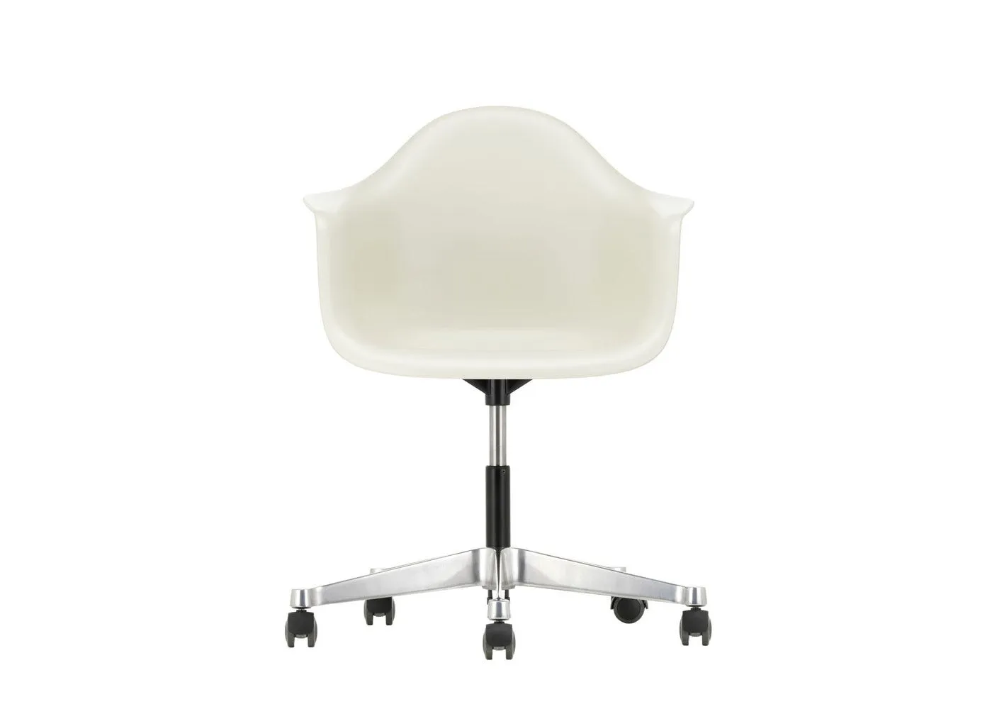 Vitra Eames PACC Armchair New Height Vitra Pebble Alumimium Base Hard Floor Castors 1
