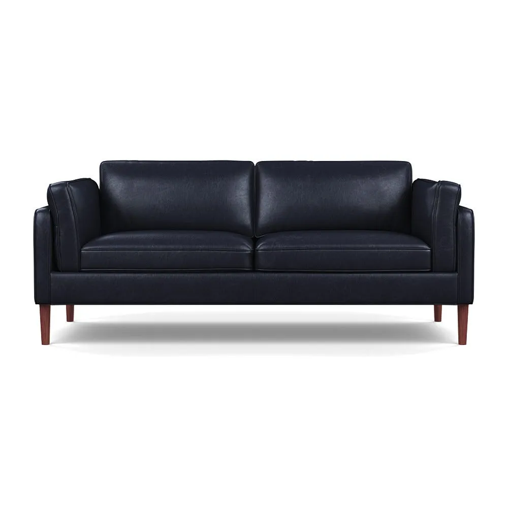 Heal's Sonno 3 Seater Leather Stonewash Black 263 Walnut Feet 1