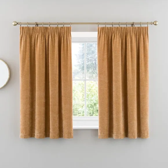 Vintage Chenille Pencil Pleat Curtains 5