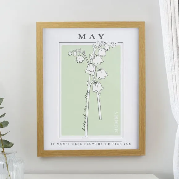 Personalised Birth Flower Poster Frame 4