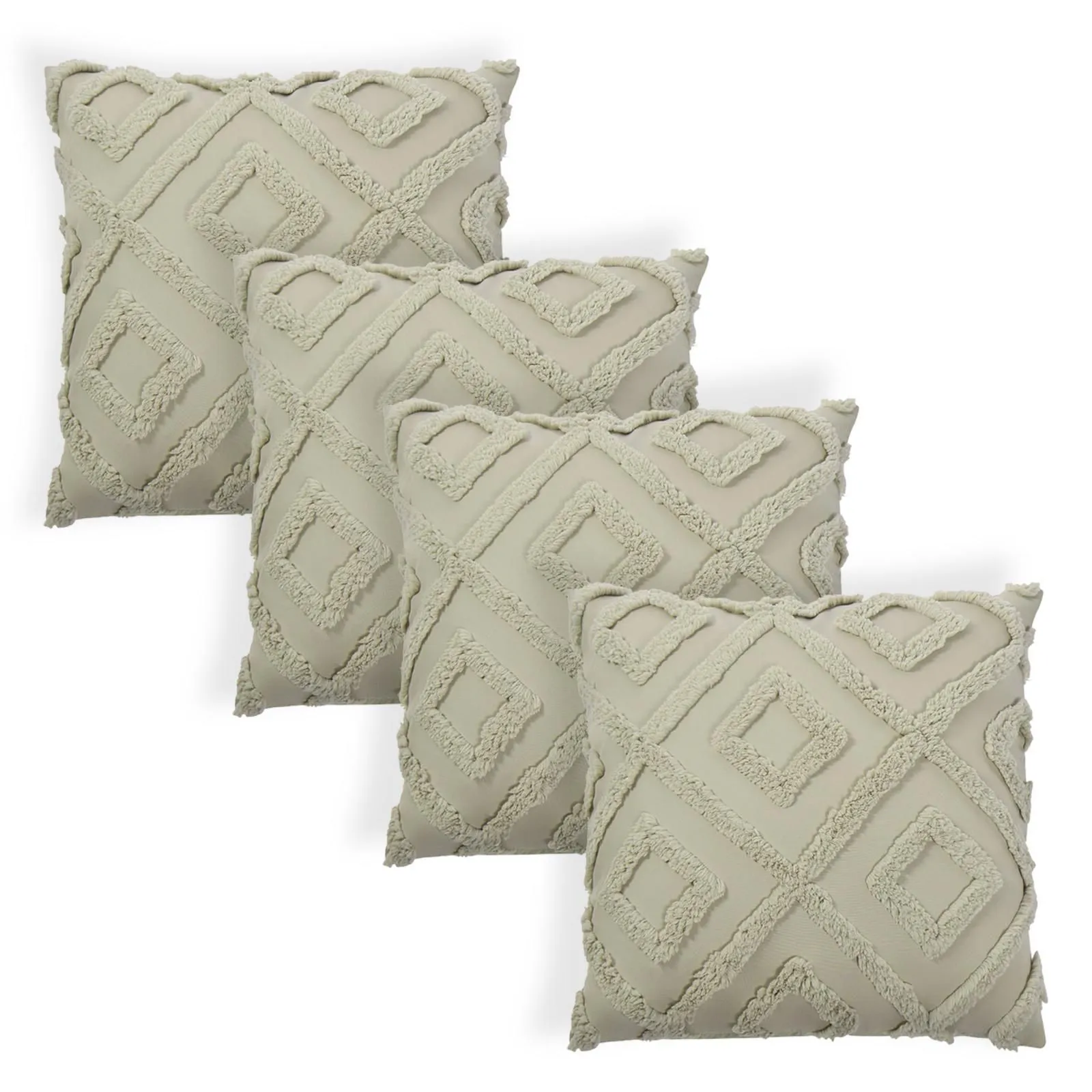 OHS 4 Pack Tufted Arch Cushion Cover in Green