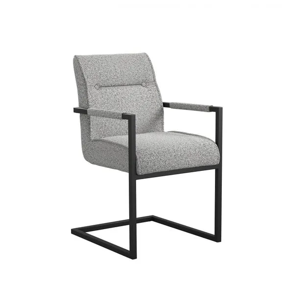 Set of 2 Cleaver Tweed Dining Chairs with Arms 3