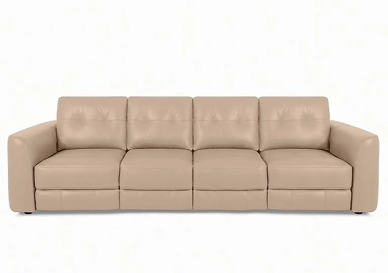Drift 4 Seater Leather Power Glider Sofa - BV Pebble - Sofas and Armchairs - In Time for Christmas