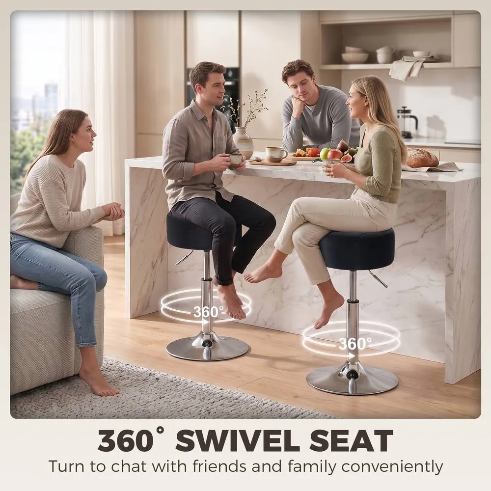 HOMCOM Bar Stool Adjustable Swivel 1 Piece in Black 5