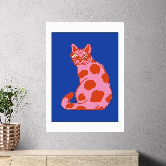 East End Prints Groovy Cat Print by Tartagain 1