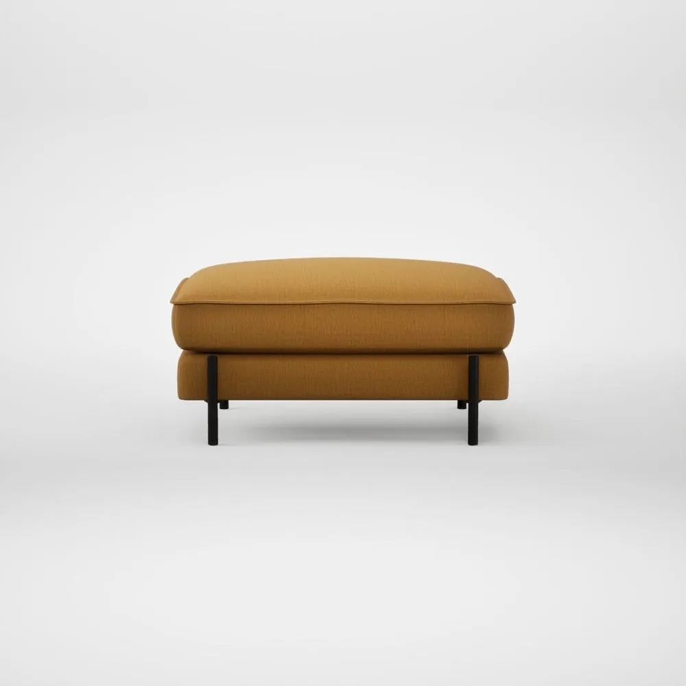 Heal's Tortona Footstool Smart Cotton Linen Sahara Black Feet 2