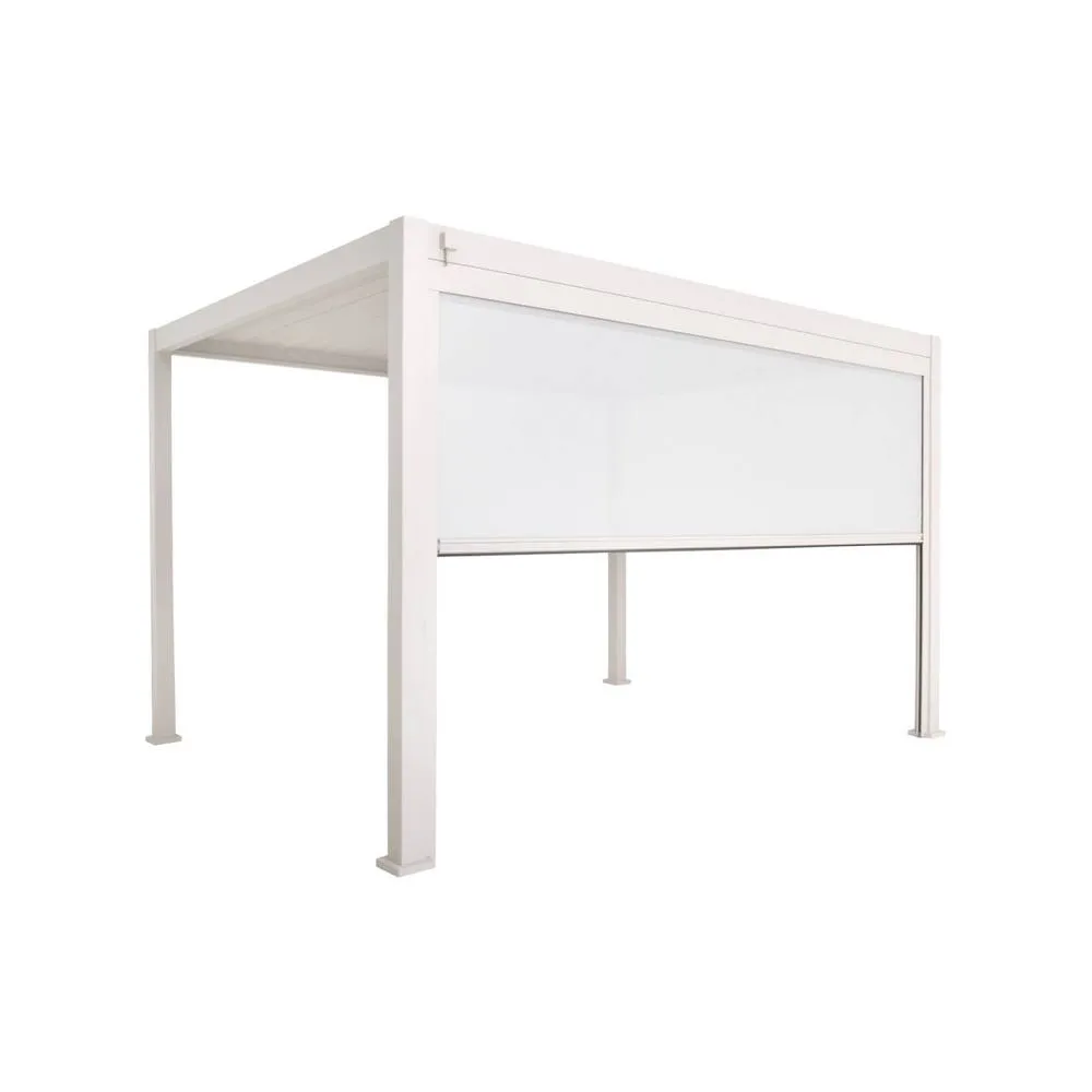 sweeek Louvered pergola aluminium 4 x 3m & a 4m blind in Beige 2