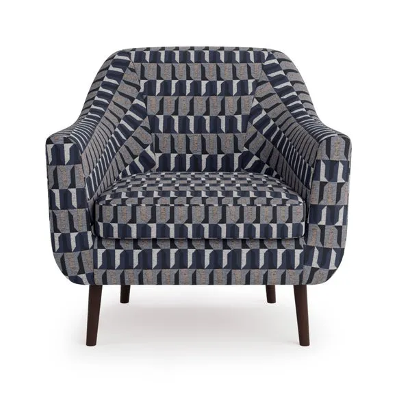Eddie Regents Jacquard Velvet Tub Chair 3