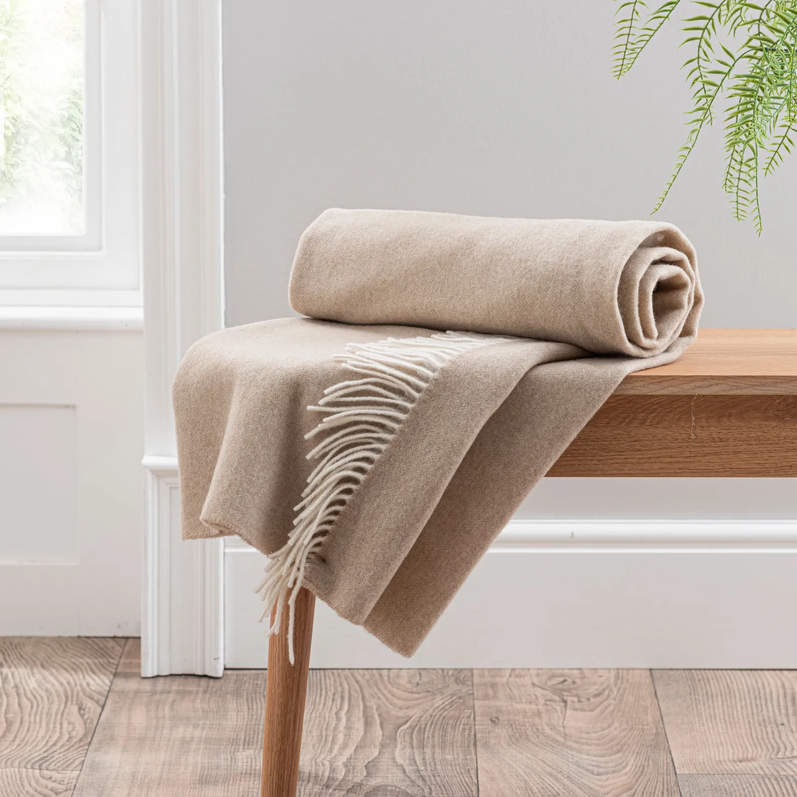 Churchgate Enderby Wool Throw Natural