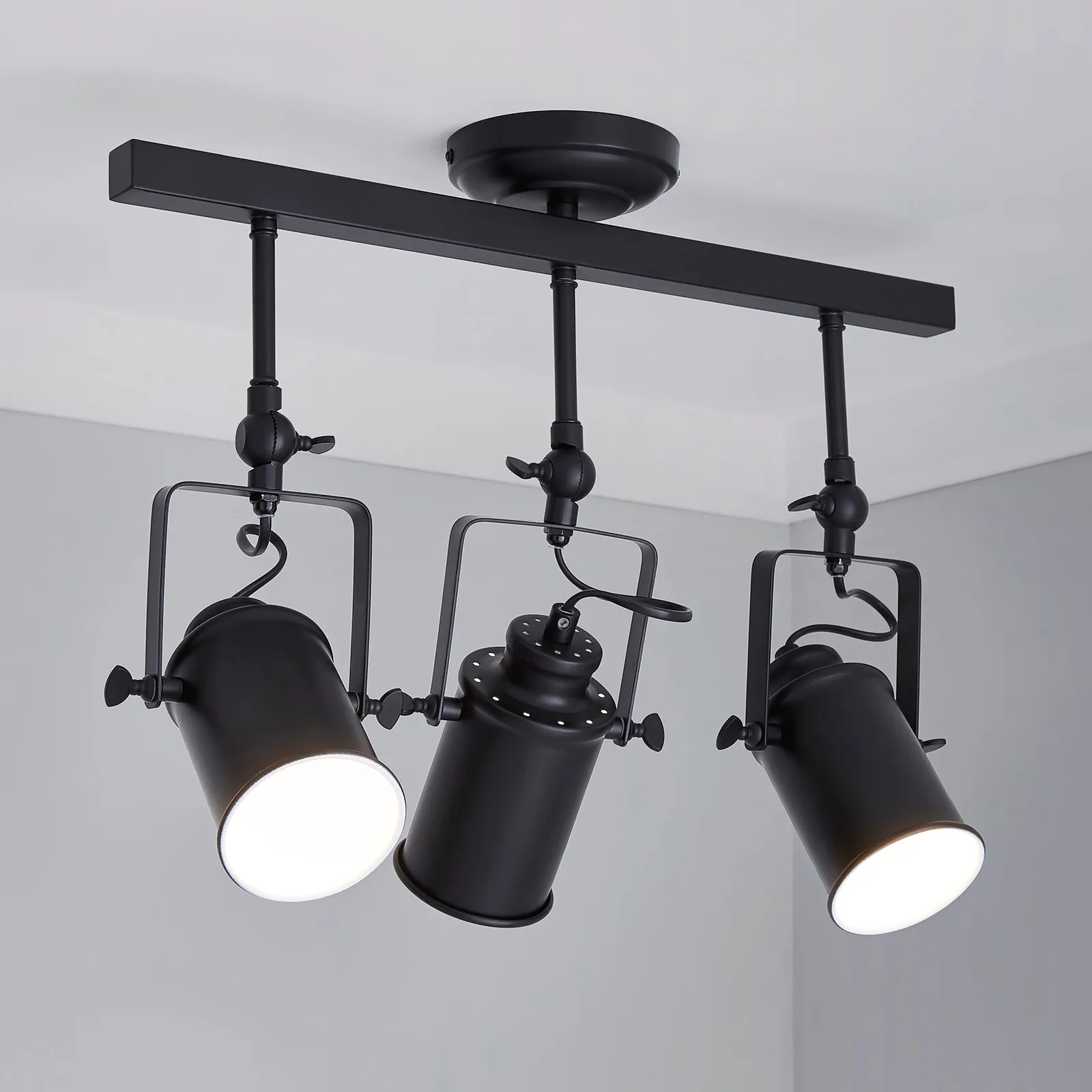 Healy 3 Light Black Spotlight Bar Black