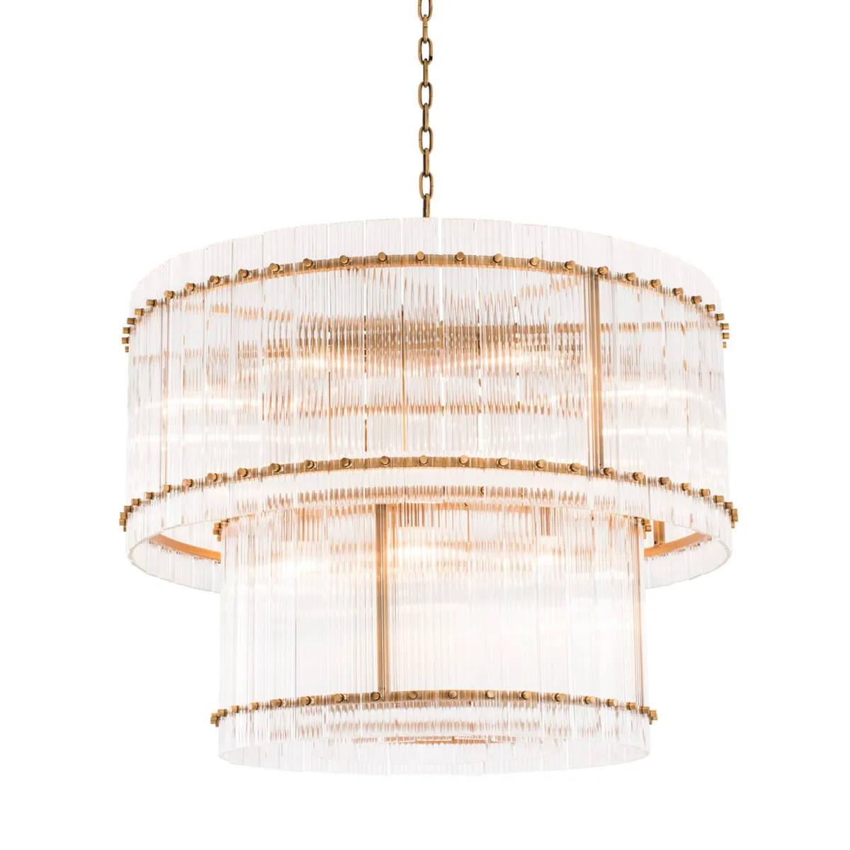 Eichholtz Ruby Chandelier L Antique Brass Finish Glass | Barker & Stonehouse
