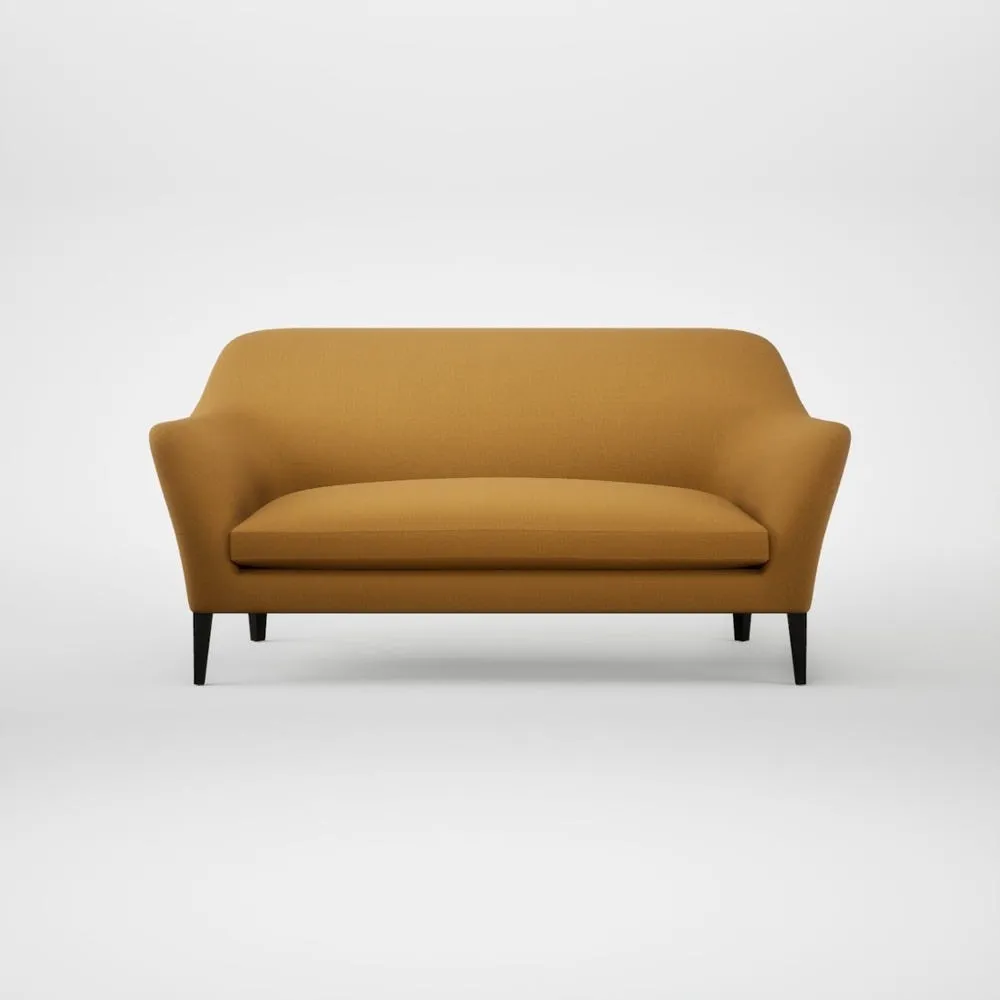 Heal's Wallis 3 Seater Sofa Smart Cotton Linen Sahara Black Feet