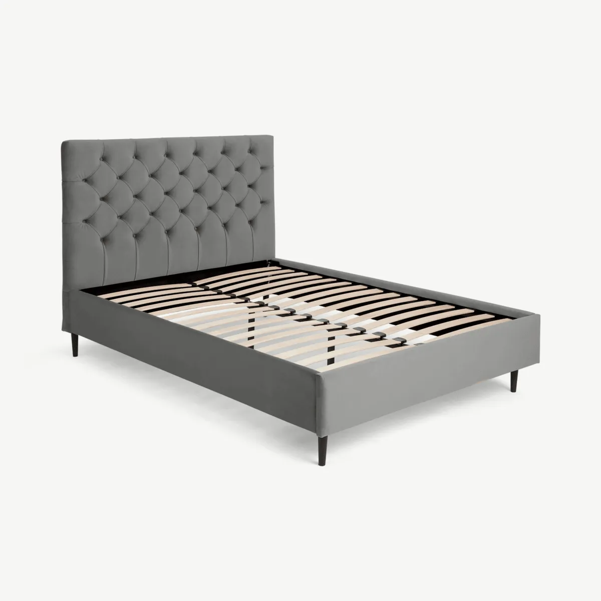 Skye Super King Size Bed, Light Grey Velvet