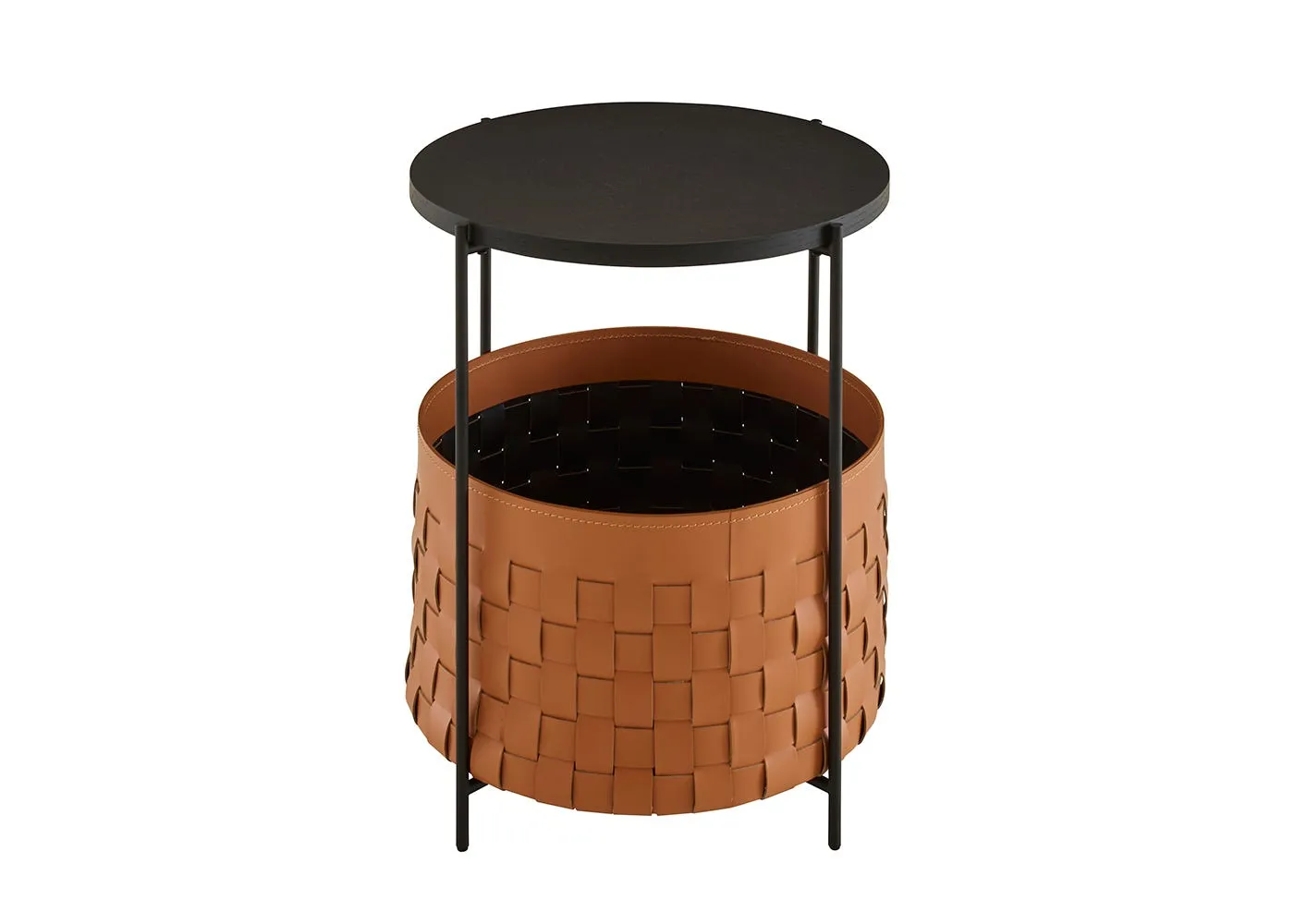 Ligne Roset Cestino Bedside Table Natural Synderme Leather