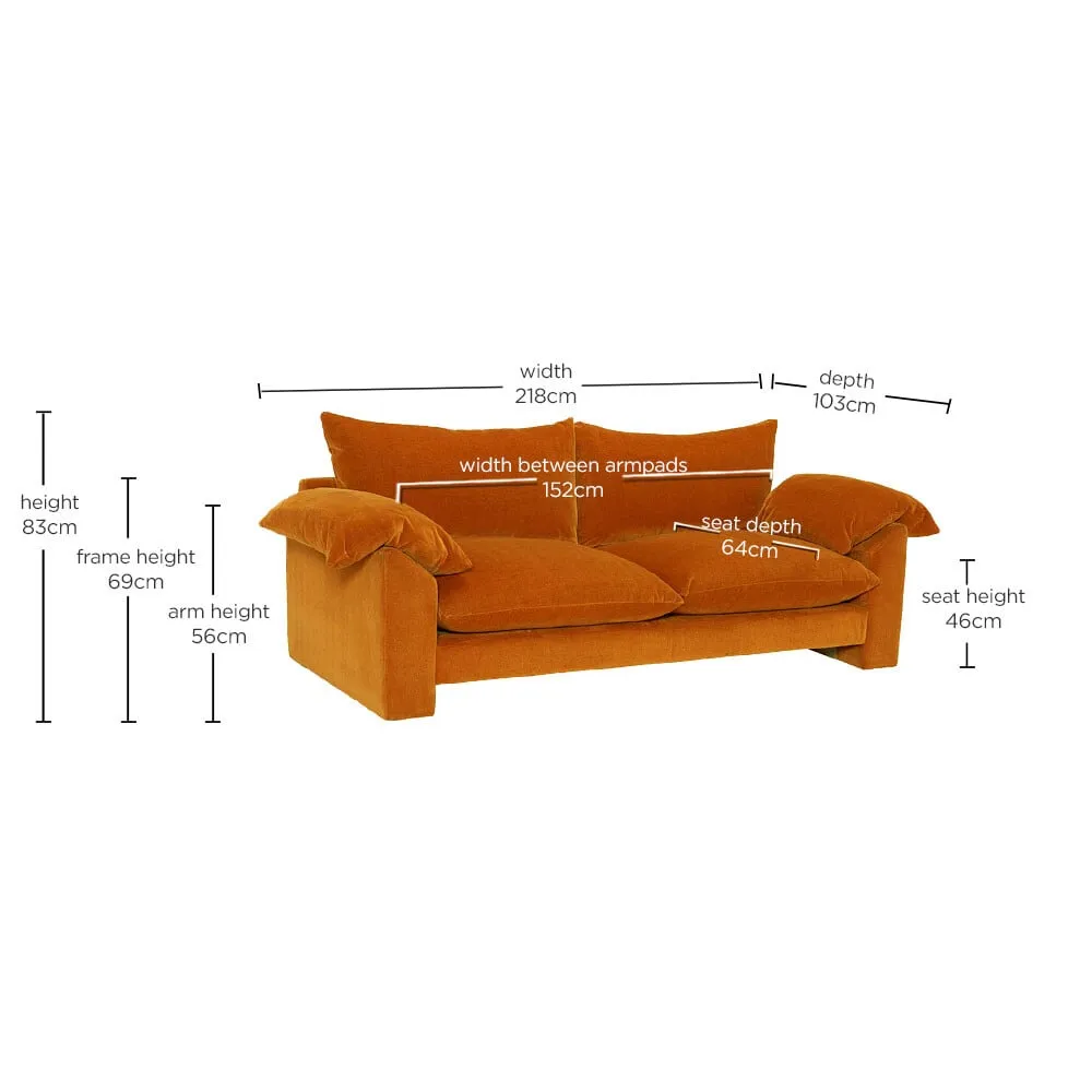 Hoxton Large Sofa, Orange Fabric | Barker & Stonehouse 6