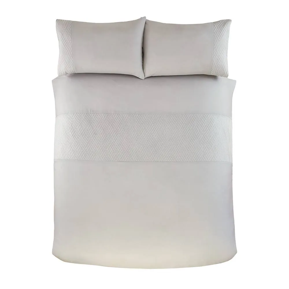 Rapport Home Nova Pinsonic Polyester Luxury Duvet Cover Set with Pillowcase in Grey 2