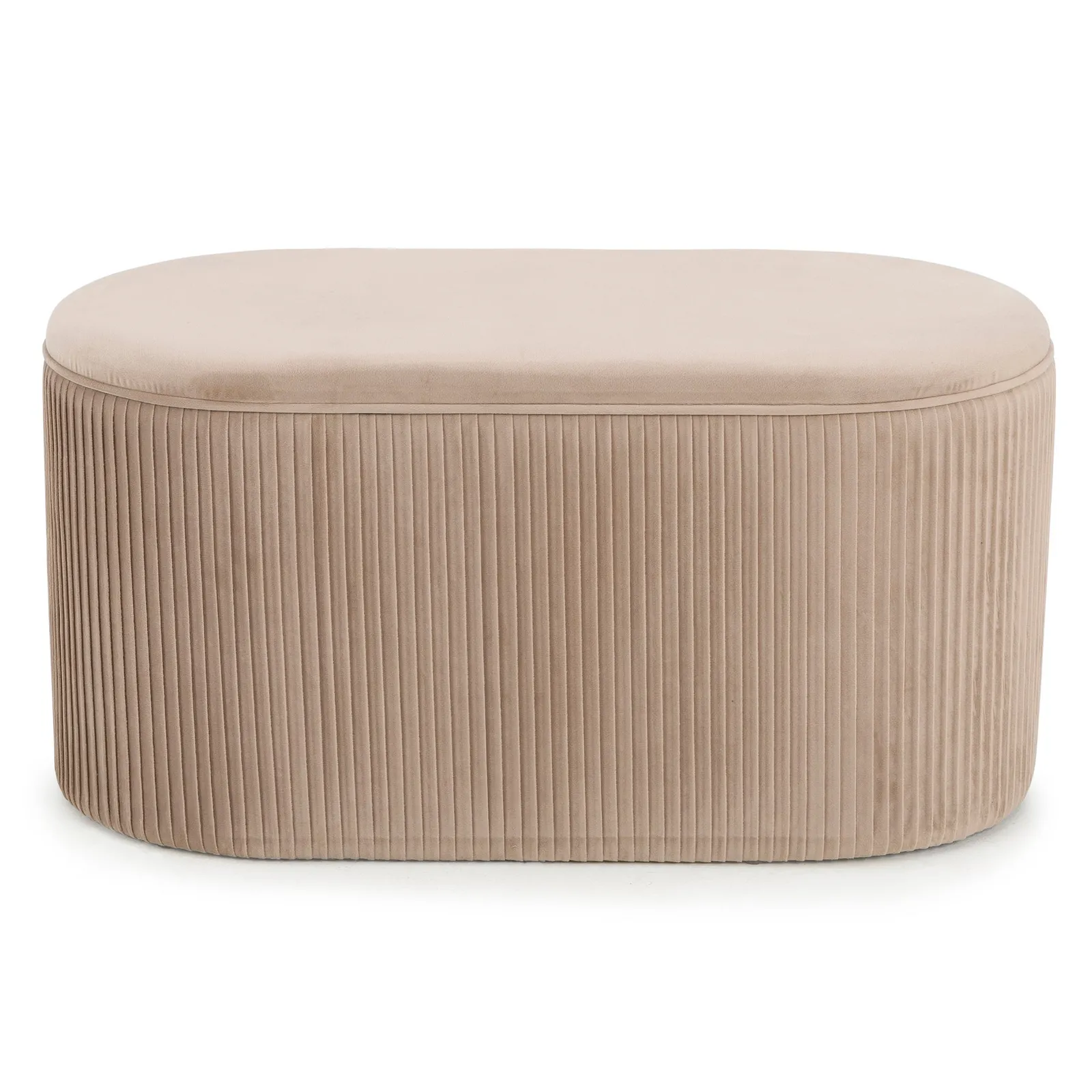 Eloise Velvet Pleated Ottoman Champagne