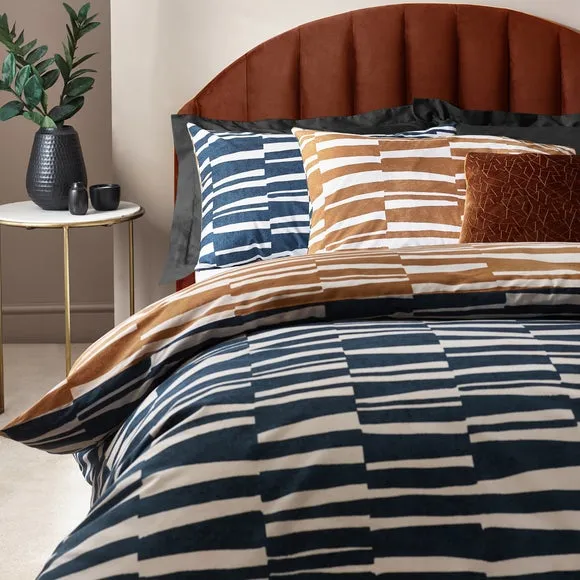 HÖEM Piper Cotton Rich Dusk Duvet Cover & Pillowcase Set 2