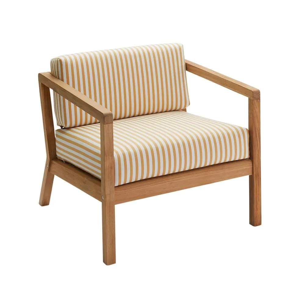 Fritz Hansen Virkelyst Outdoor Lounge Chair in Yellow Stripe 2