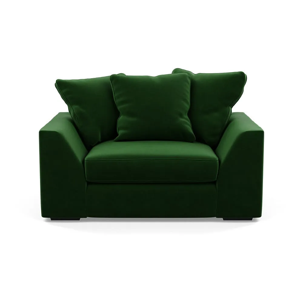 Heal's Cumulus Loveseat Smart Velvet Forest Black Feet