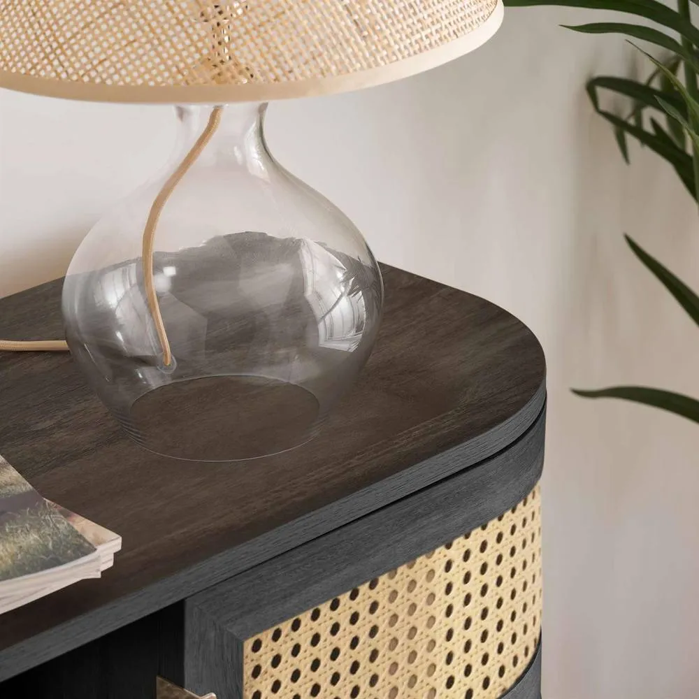 Birlea Rattan Console Table Sark Hall Table Dressing Table in Black 6