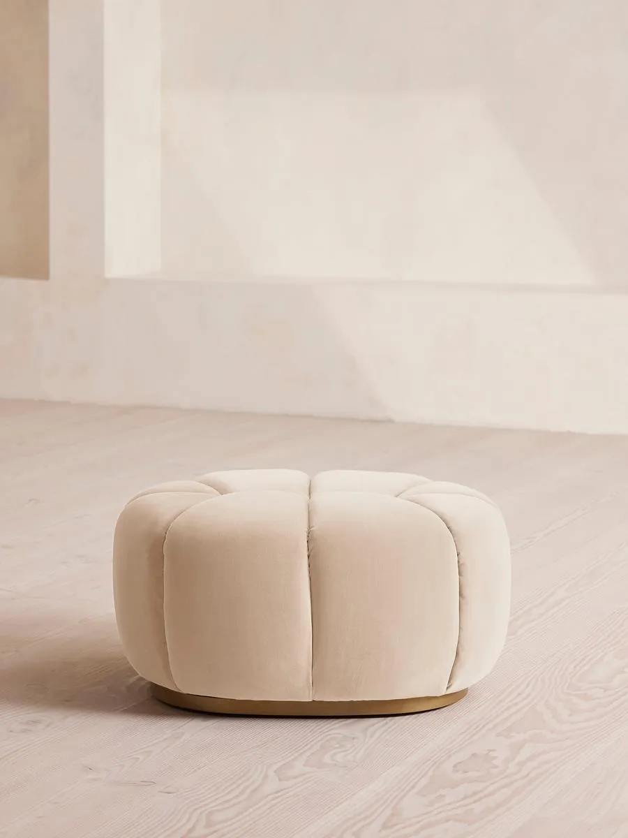 Garret Footstool, Velvet, Porcelain