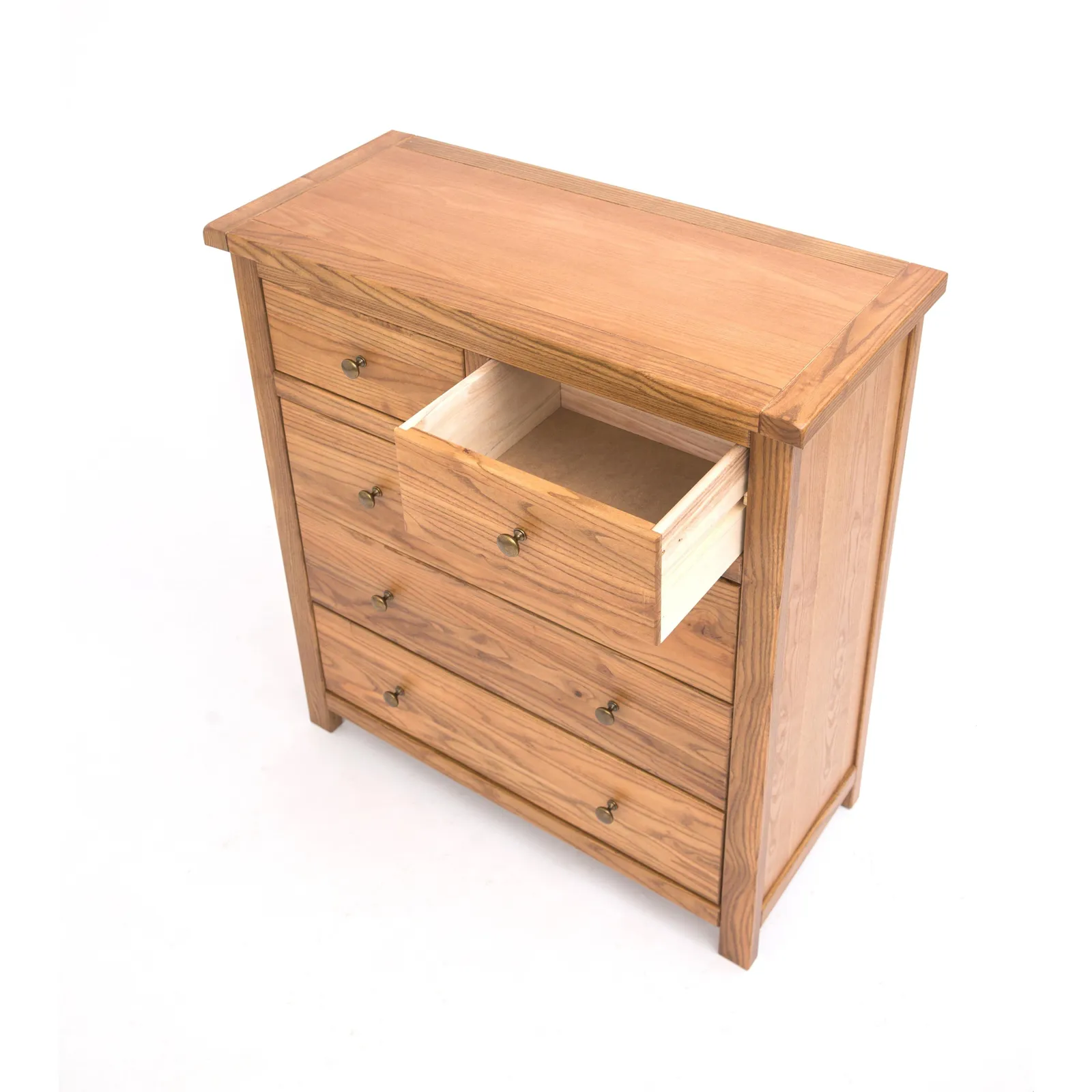 Cabinet Bits Trivento 5 Drawer Chest of Drawers Brass Knob in Natural 4