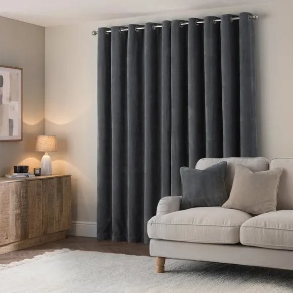 Soft Chenille Herringbone Eyelet Curtains 4