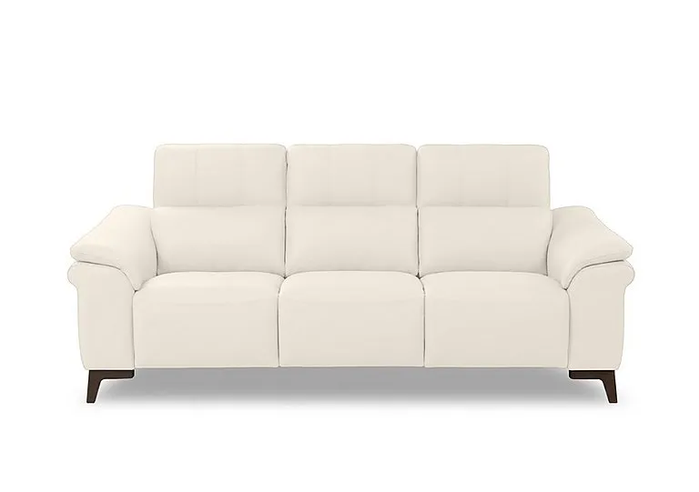 Marconi 3 Seater 3 Cushion Leather Sofa - Torello Bianco Puro