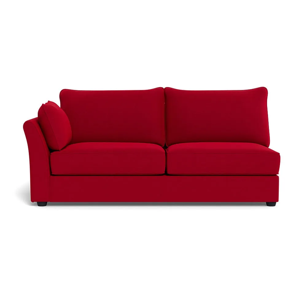 Heal's Tailor Large Left Hand Facing Corner Unit Melton Wool Red Oxide Black Feet 1