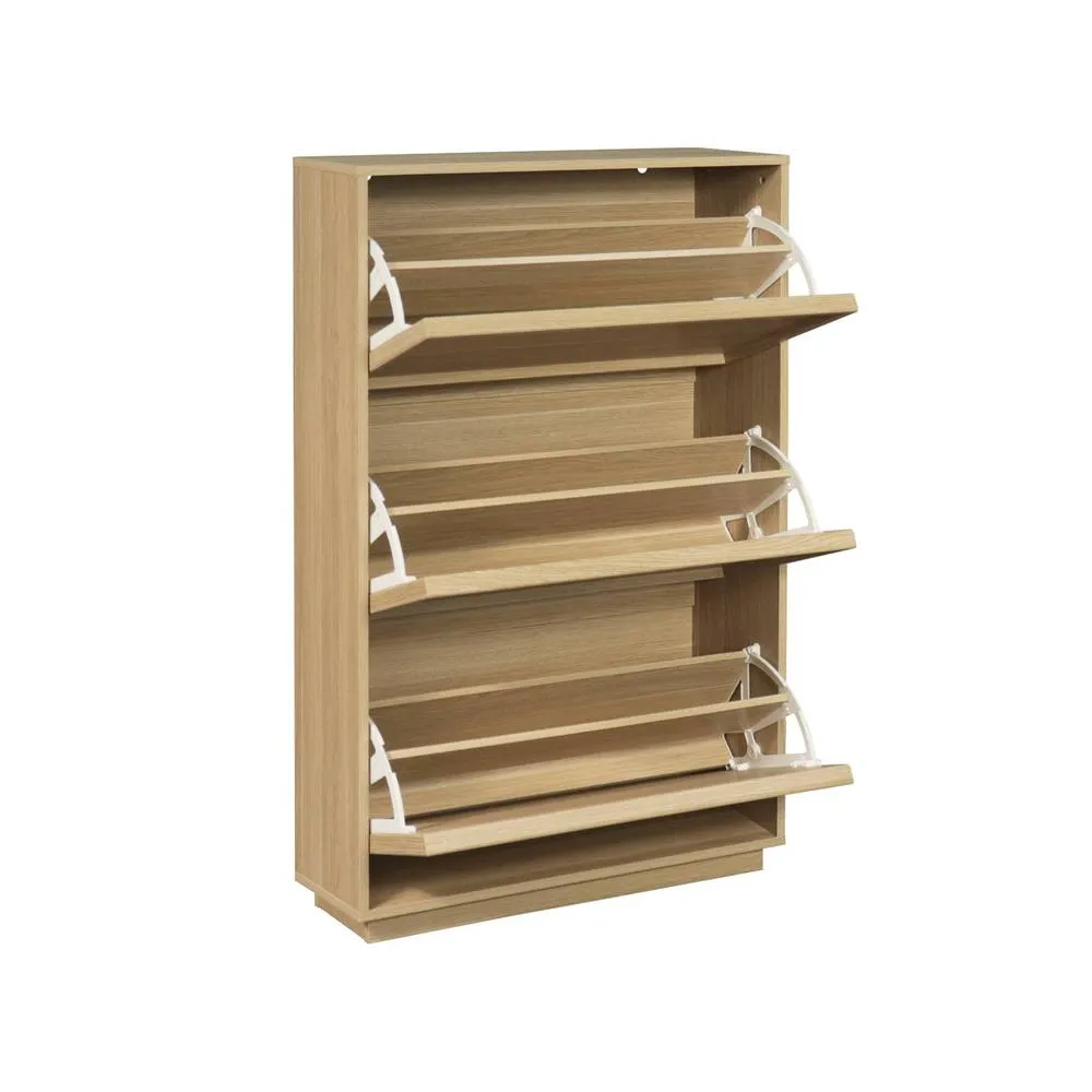 sweeek Shoe cabinet with 3 flip drawers wood decor in Beige 4