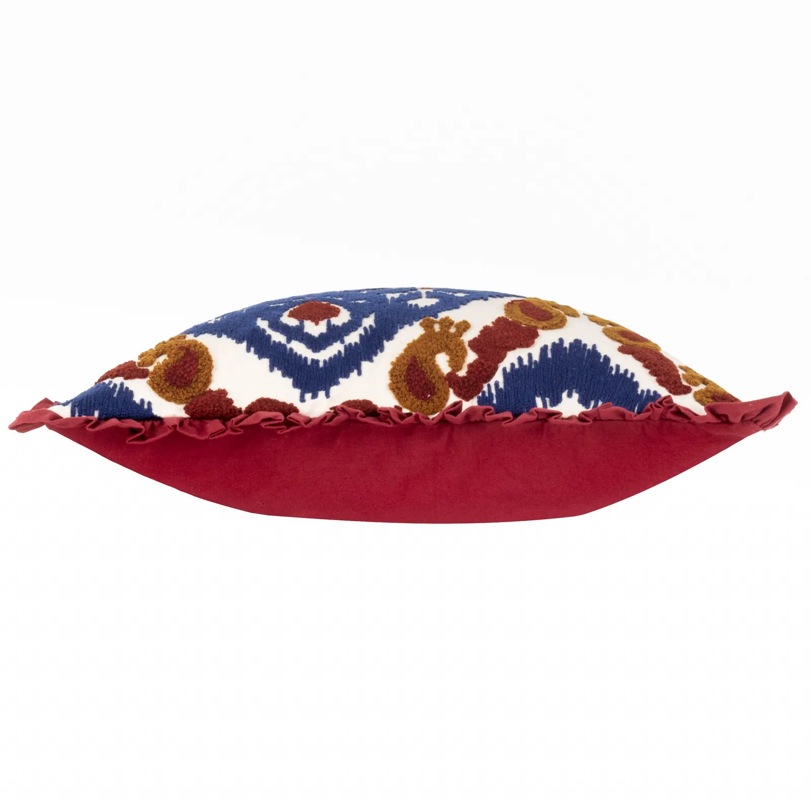Paoletti Henderson Embroidered 100% Cotton Cushion in Red 4