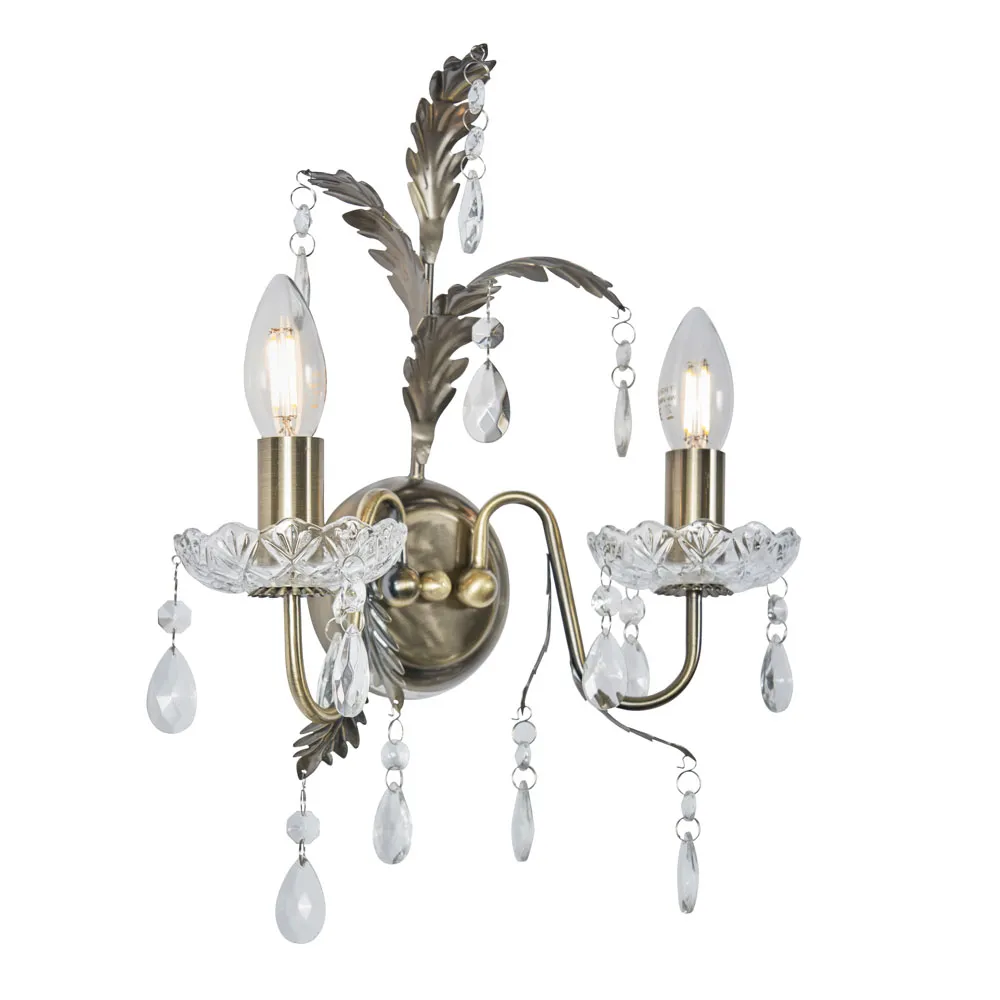 Paisley Wall Light, Antique Brass