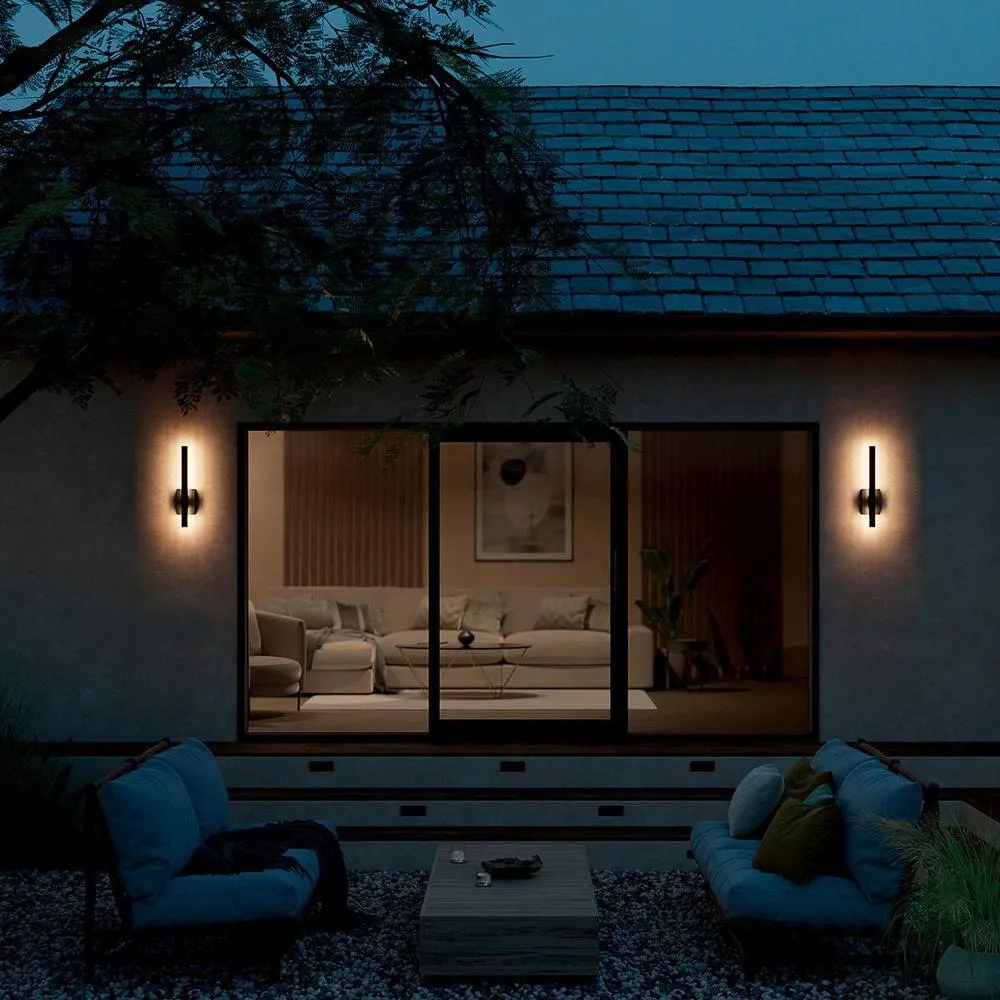 Netlighting Kichler Nocar Medium LED Outdoor Modern Wall Lamp Black 3000K IP44 2