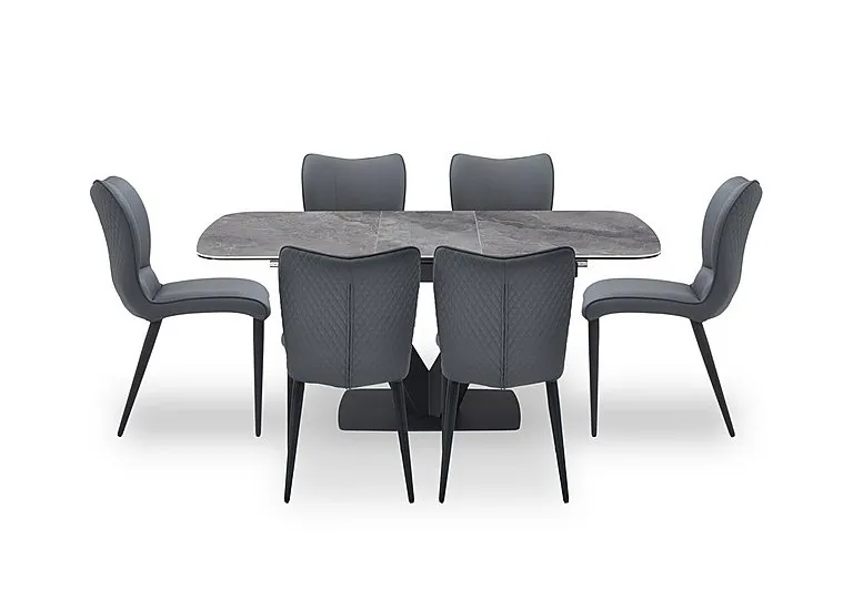 Cupra Pop Up Extending Dining Table and 6 Clio Chairs