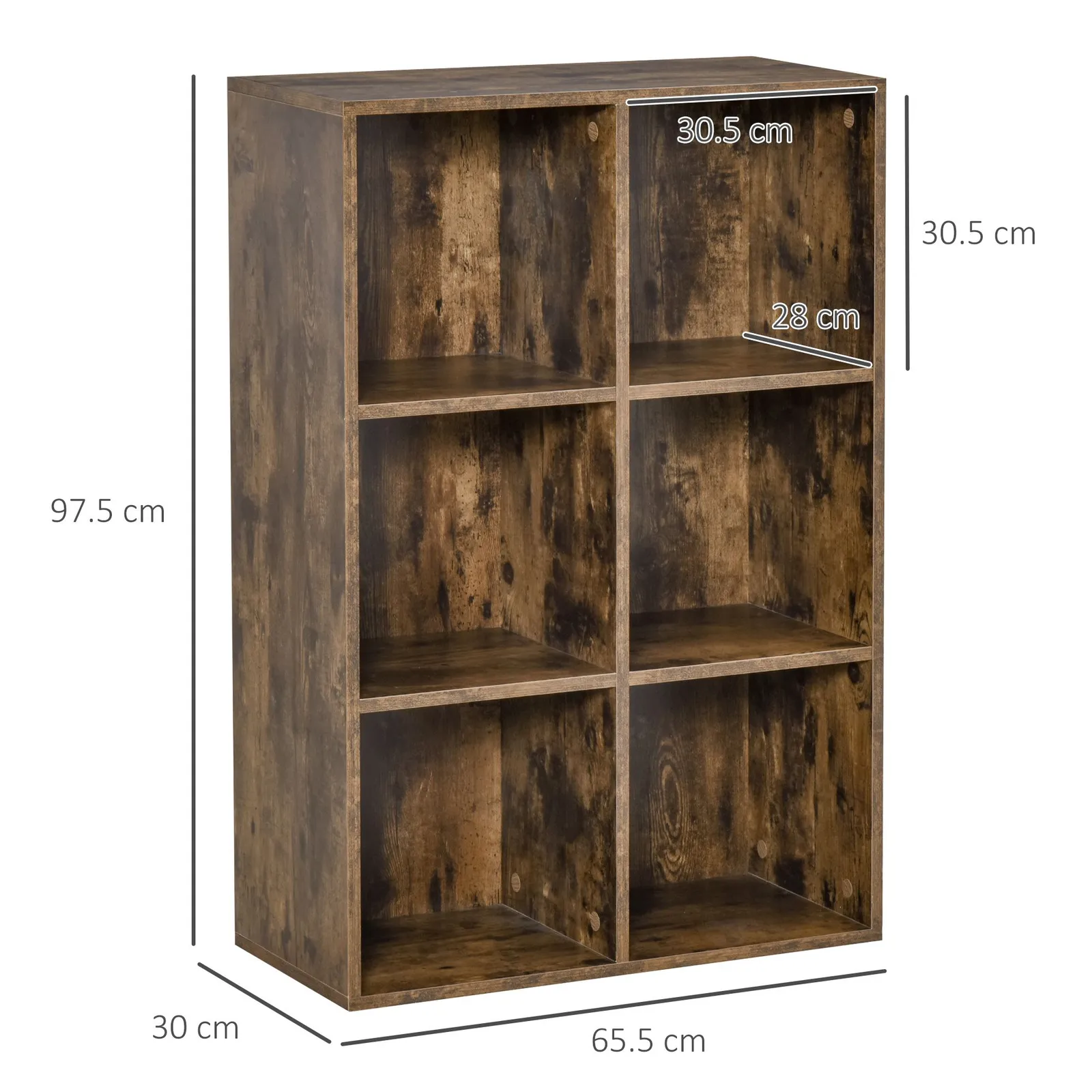 HOMCOM Cubic Cabinet Bookcase Storage Shelves Display Organiser in Brown 3