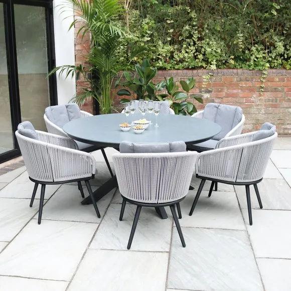 Aspen Ceramic Top Outdoor Dining Table with 6 Chairs 2