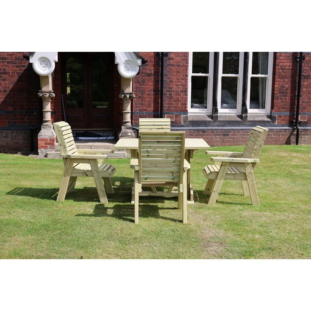 Churnet Valley Garden Furniture Ltd Ergo Dining Set w/ Table & Chairs - Sits 4 - Min. Assembly Required in Brown 2