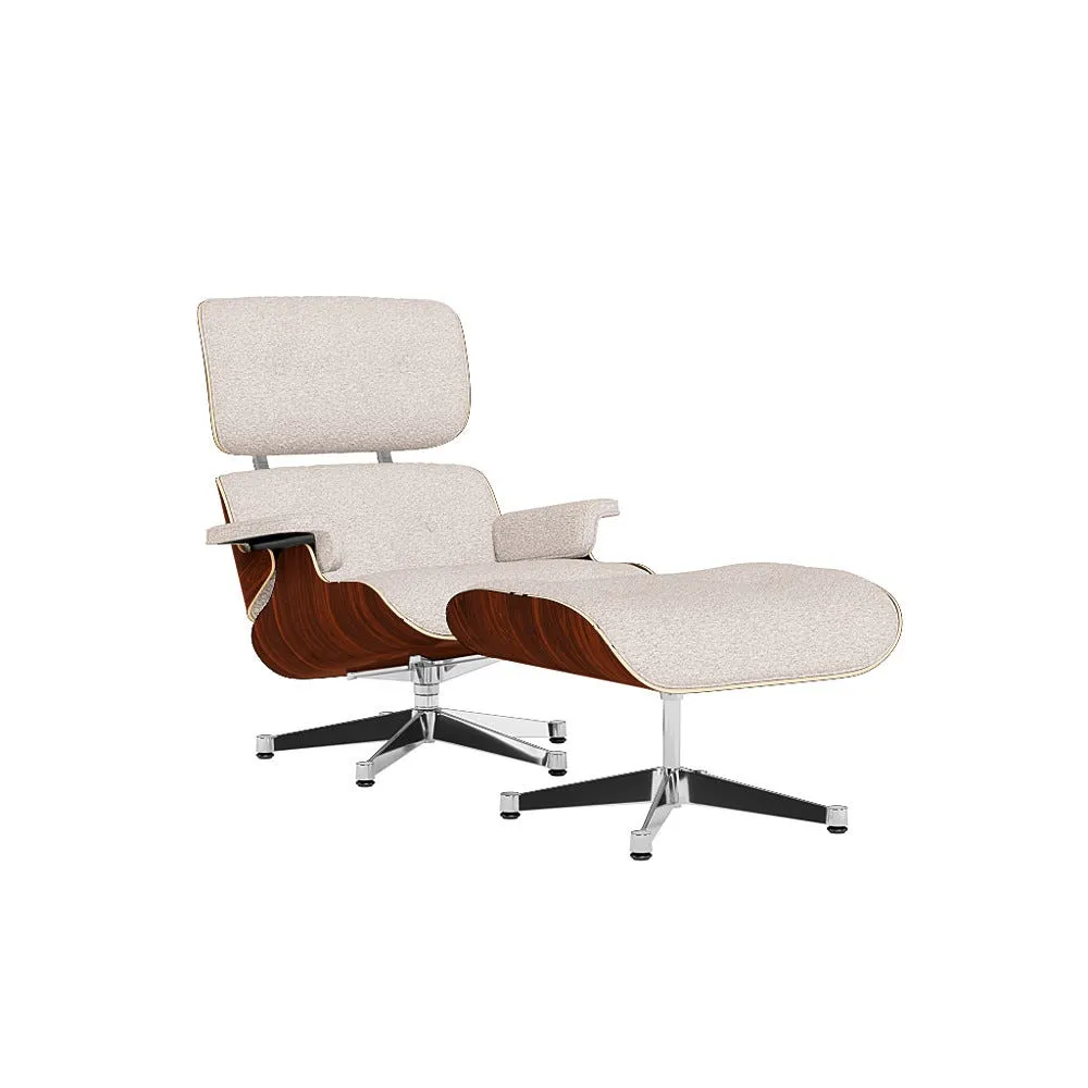 Vitra Eames Lounge Chair & Ottoman Santos Palisander Clas. Nubia 01 Ivory Pearl Polished Black Base 05 1