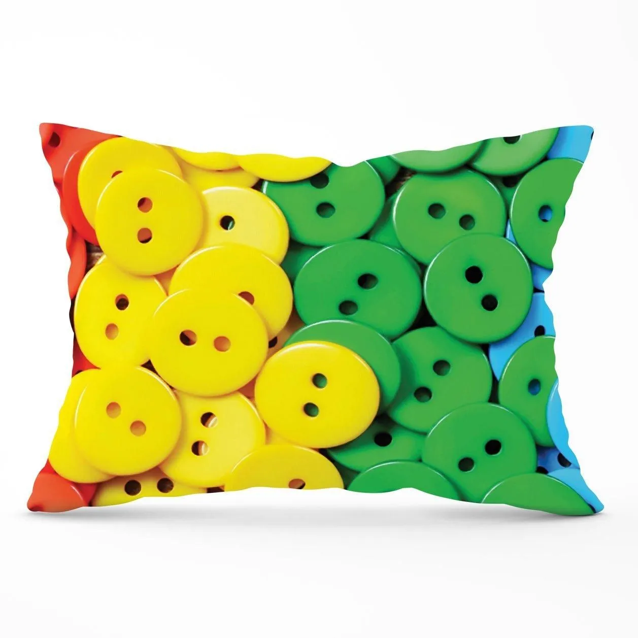 Warren Reed - Designer Colourful Buttons Pattern Cushions in Green
