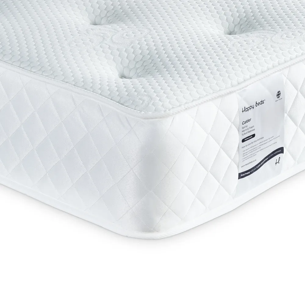 Calder - Small Double - Spring Memory Foam Tufted Mattress - Fabric - 4ft