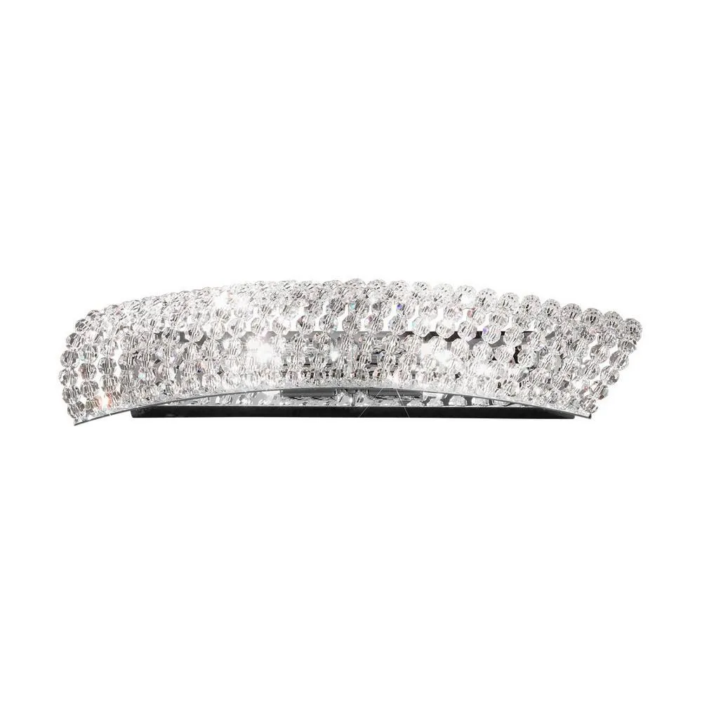Netlighting Carla Designer Crystal Wall Light Polished Chrome 2x G9 in Grey