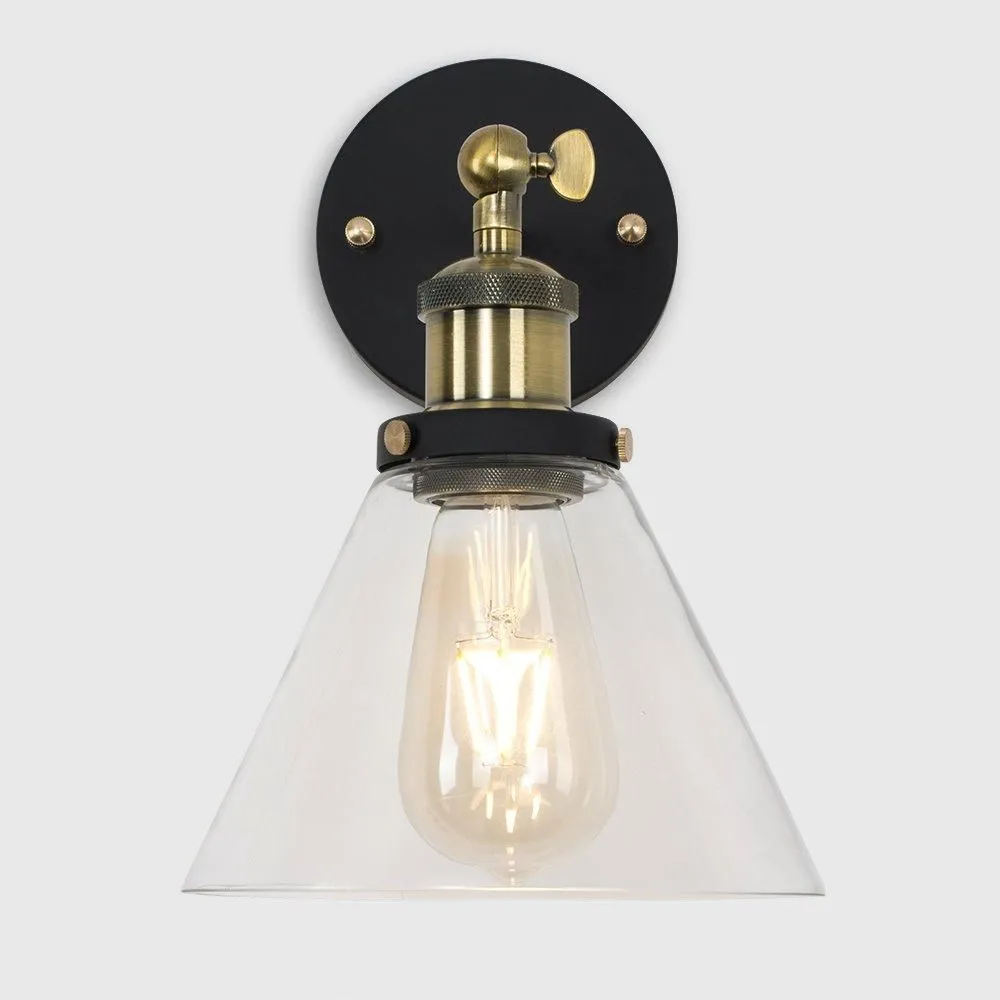 ValueLights Norton Industrial Pair of Black Indoor Wall Lantern 4