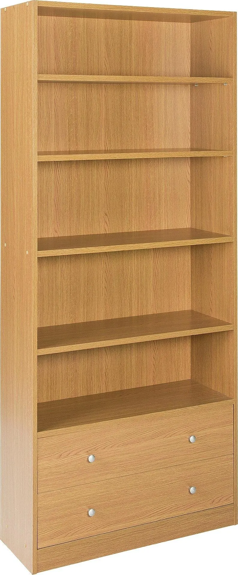 Argos Home Maine 4 Shelf 2 Drawer Bookcase - Oak Effect