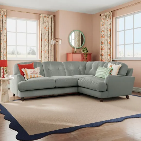 Martha Vintage Velvet Full Corner Sofa 1