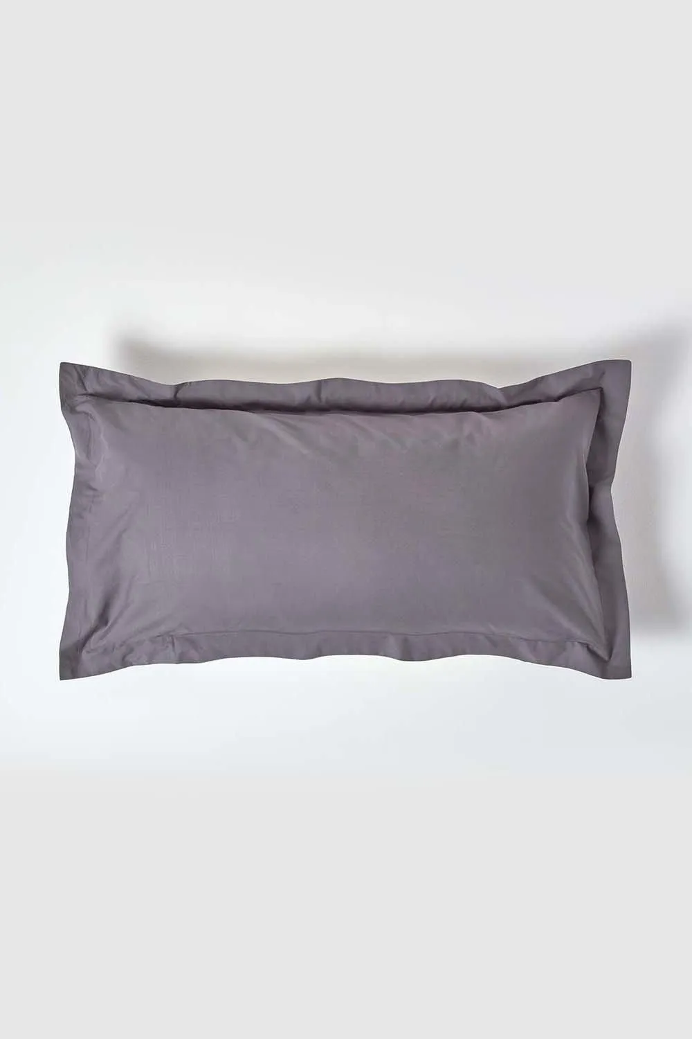 Homescapes Egyptian Cotton Oxford Pillowcase 200 TC, King Size in Dark Grey 1