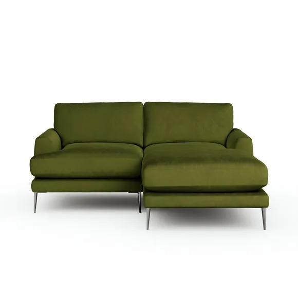 Lawson Matte Plush Velvet Corner Chaise Sofa 6