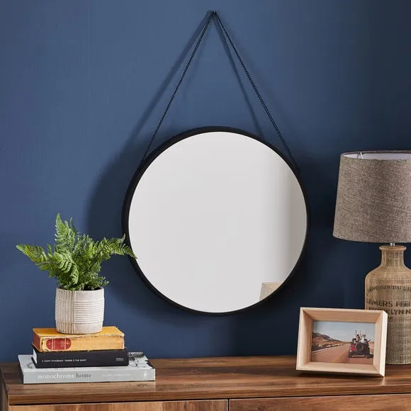 Round Hanging Chain Wall Mirror 1