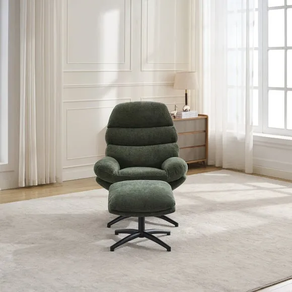 Clark Swivel Chair and Footstool 2
