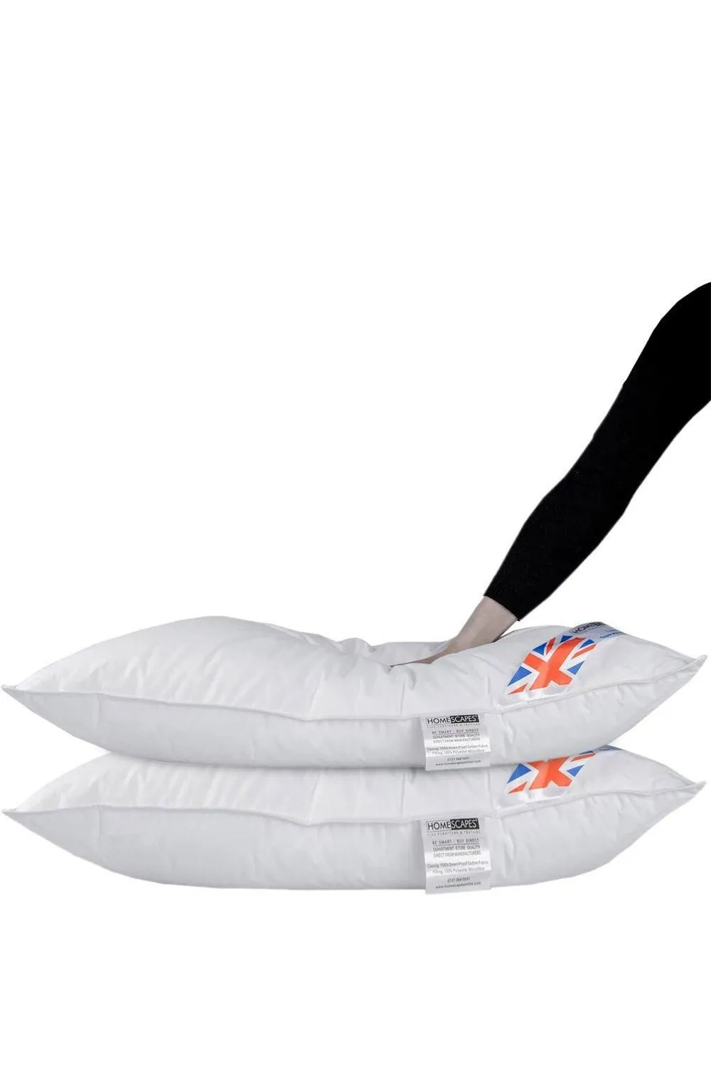 Homescapes Luxury Hotel Quality Super Microfibre Pillow Pair in White 2